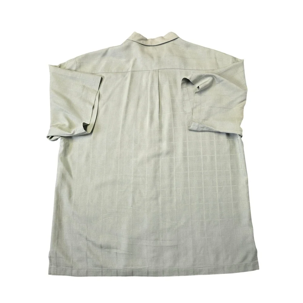Tommy Bahama 100% Silk Button Up Shirt Mens XL Green Short Sleeve Camp Casual - Picture 11 of 11
